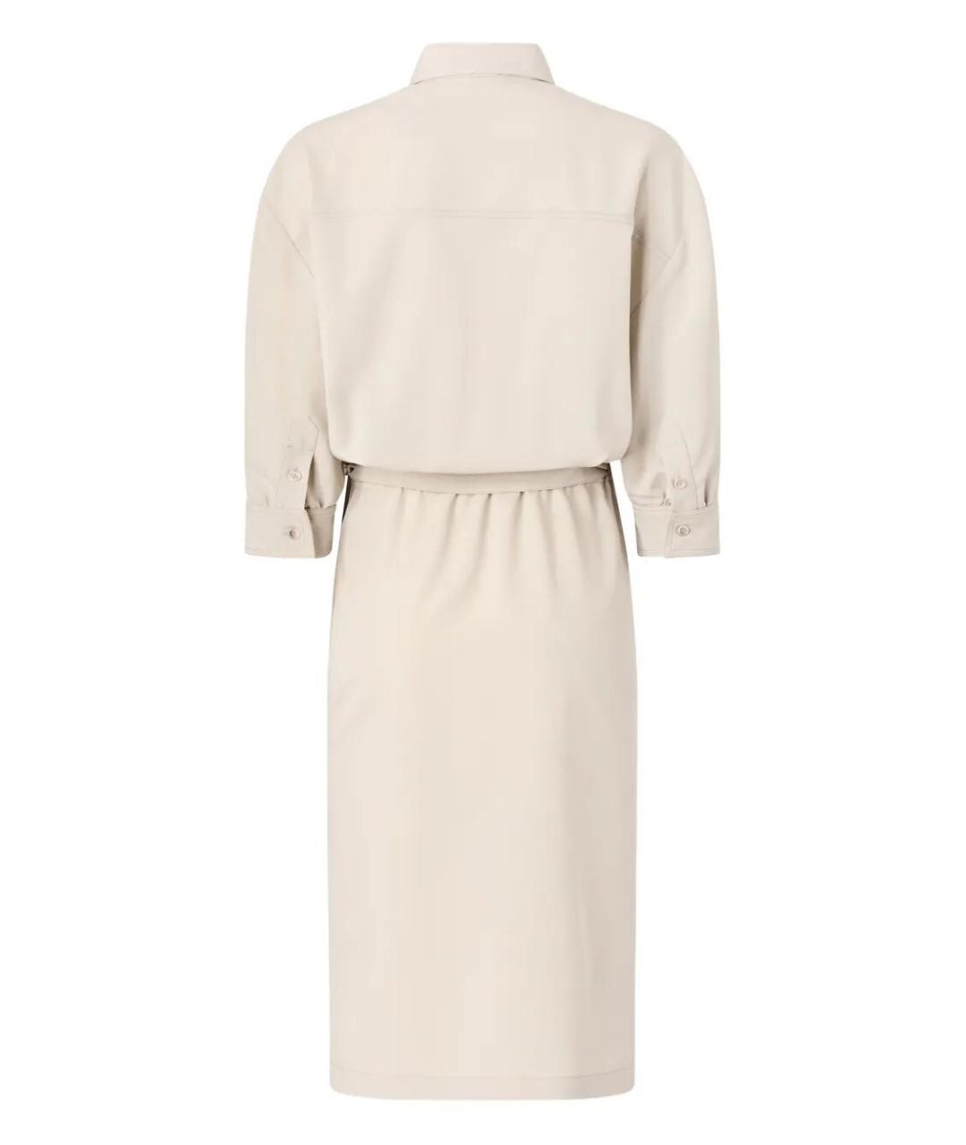 PINKO Бежевое полиэстеровое платье, фото 2