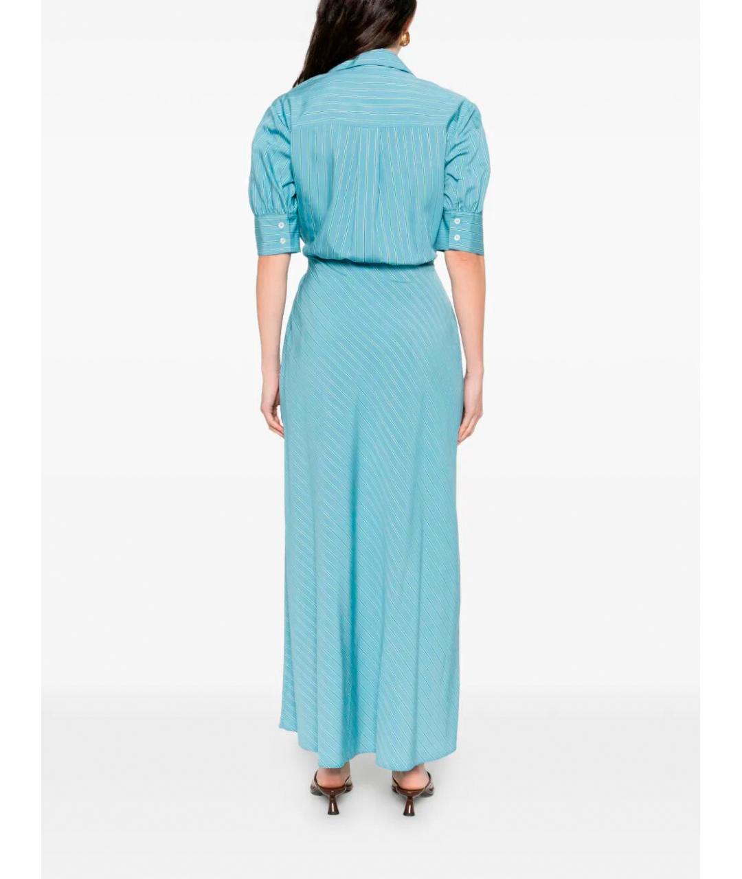 PINKO Голубое вискозное платье, фото 4