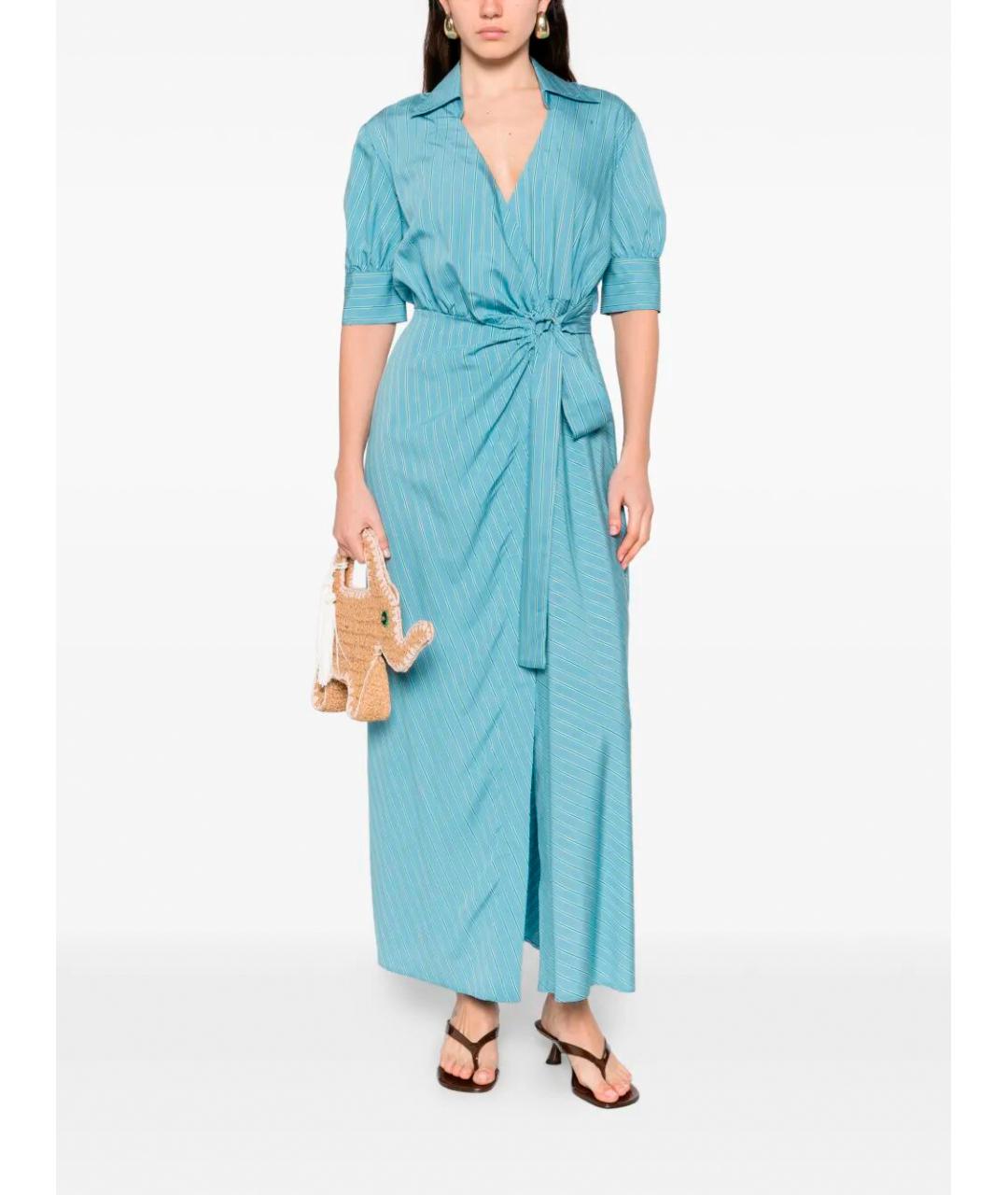 PINKO Голубое вискозное платье, фото 2