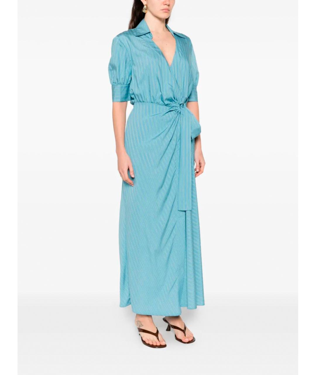 PINKO Голубое вискозное платье, фото 3