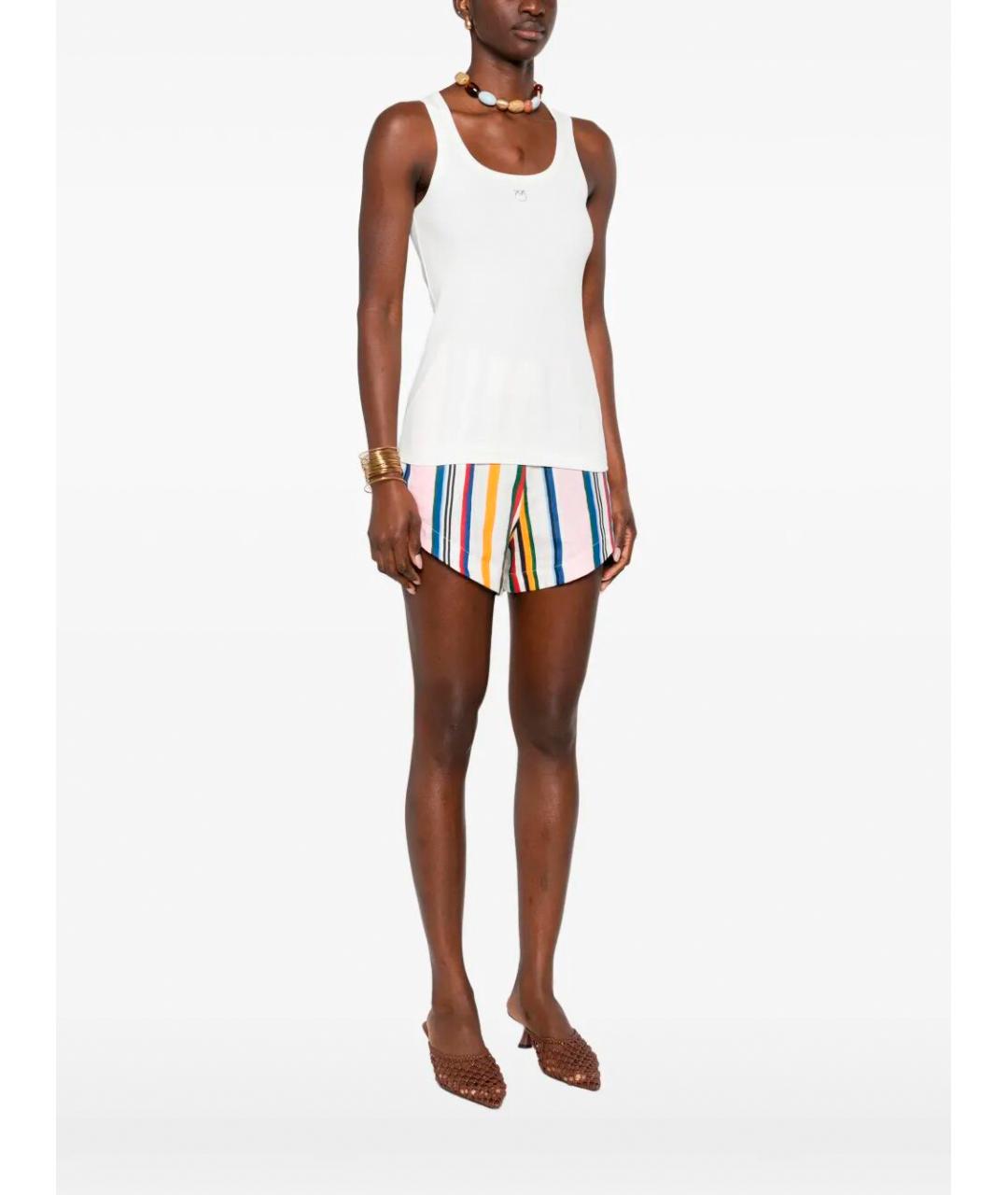 PINKO Белая хлопковая майка, фото 5