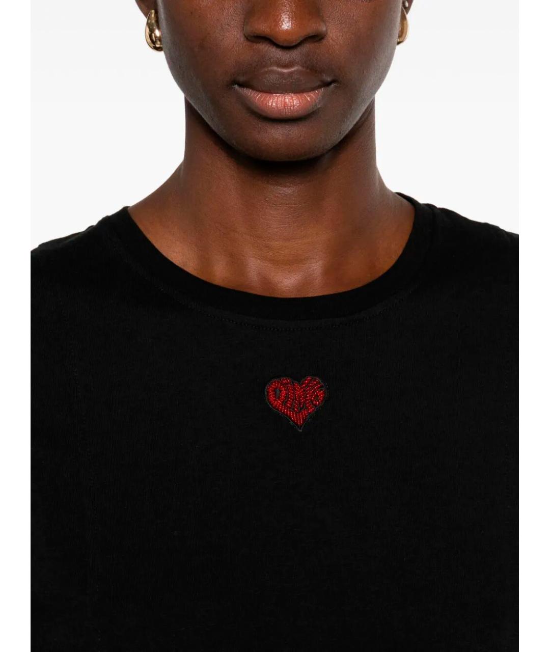 PINKO Черная хлопковая футболка, фото 5