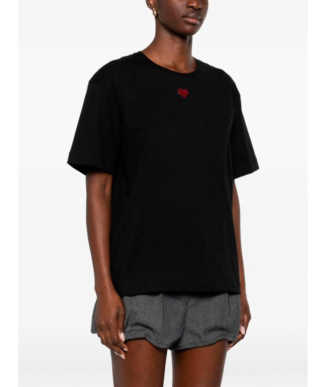 PINKO Черная хлопковая футболка, фото 3