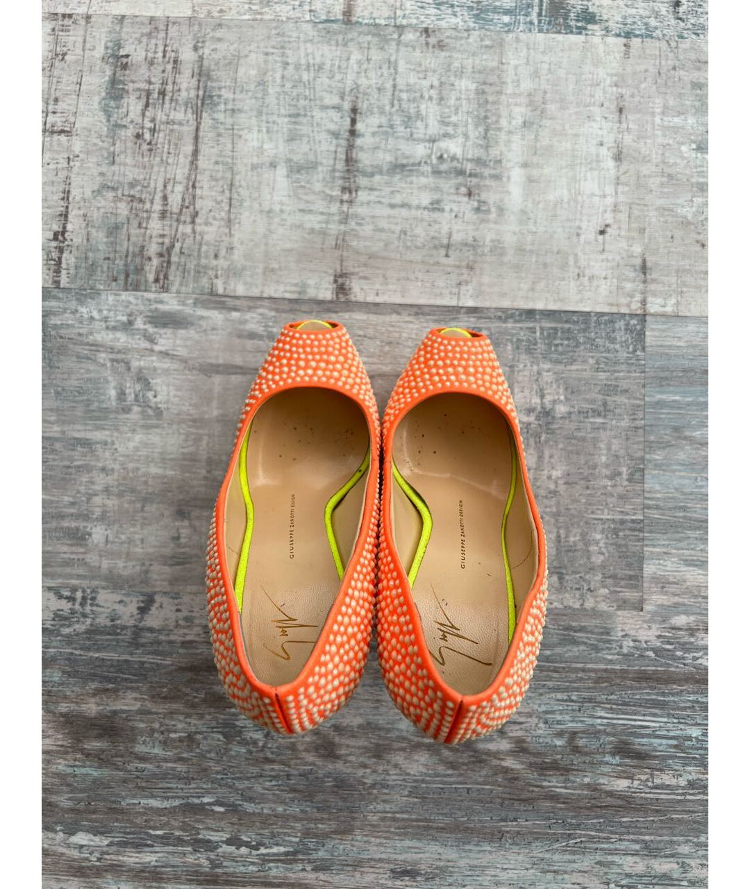 GIUSEPPE ZANOTTI DESIGN Оранжевое кожаные туфли, фото 3