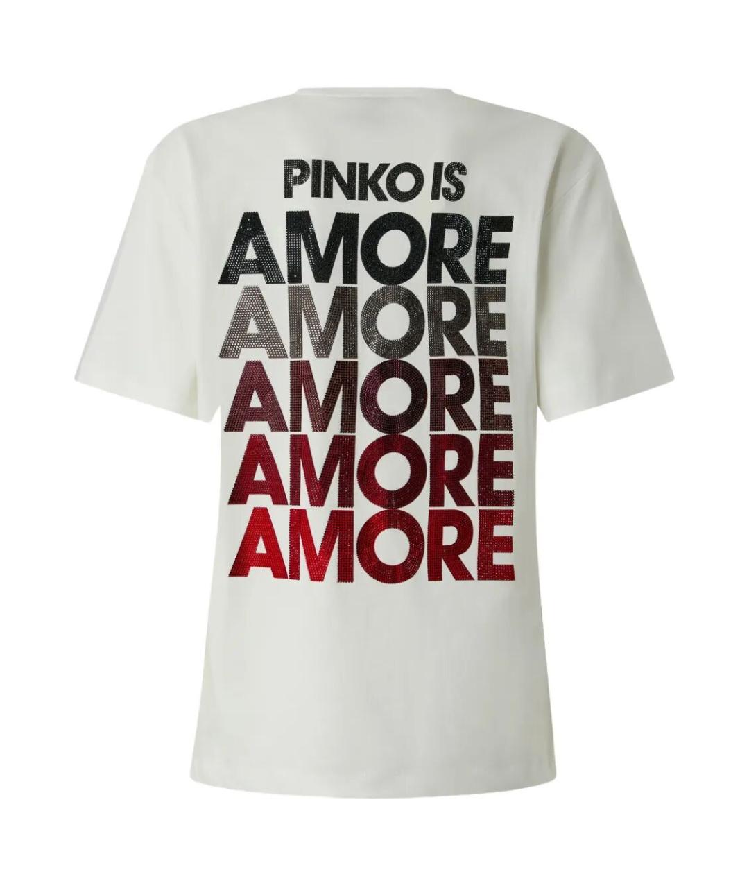 PINKO Белая хлопковая футболка, фото 2