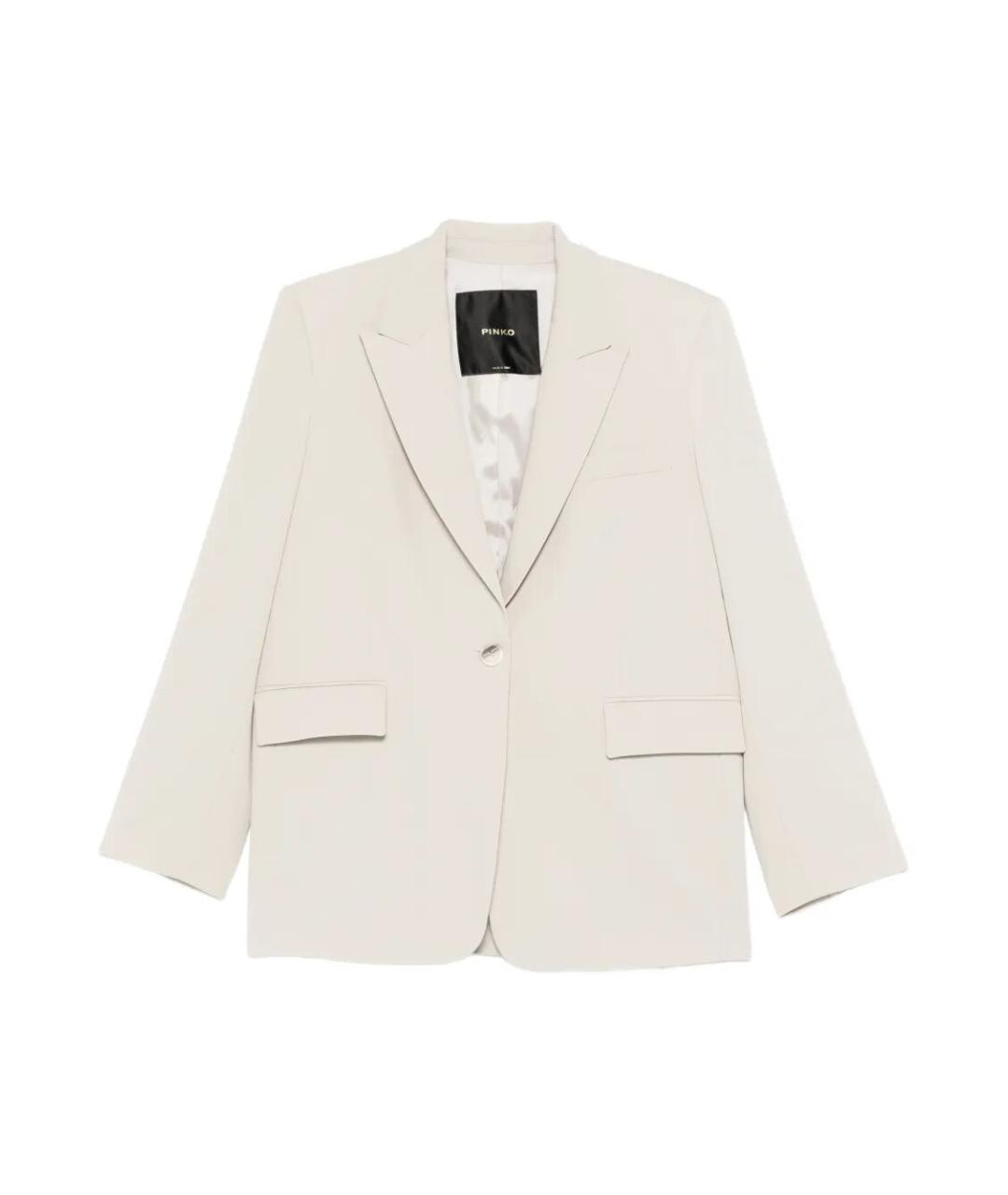 PINKO Бежевый полиэстеровый жакет/пиджак, фото 1