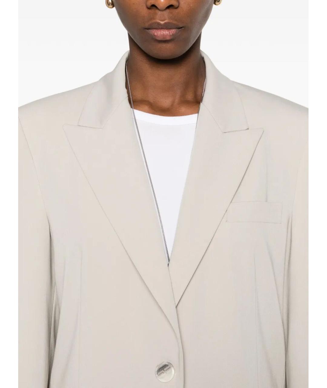 PINKO Бежевый полиэстеровый жакет/пиджак, фото 5