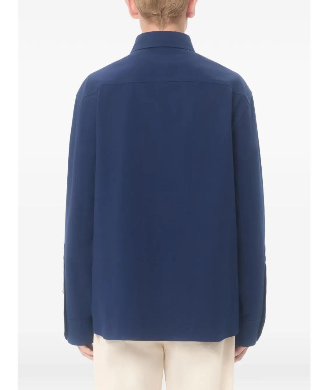 VALENTINO Синяя хлопковая кэжуал рубашка, фото 5