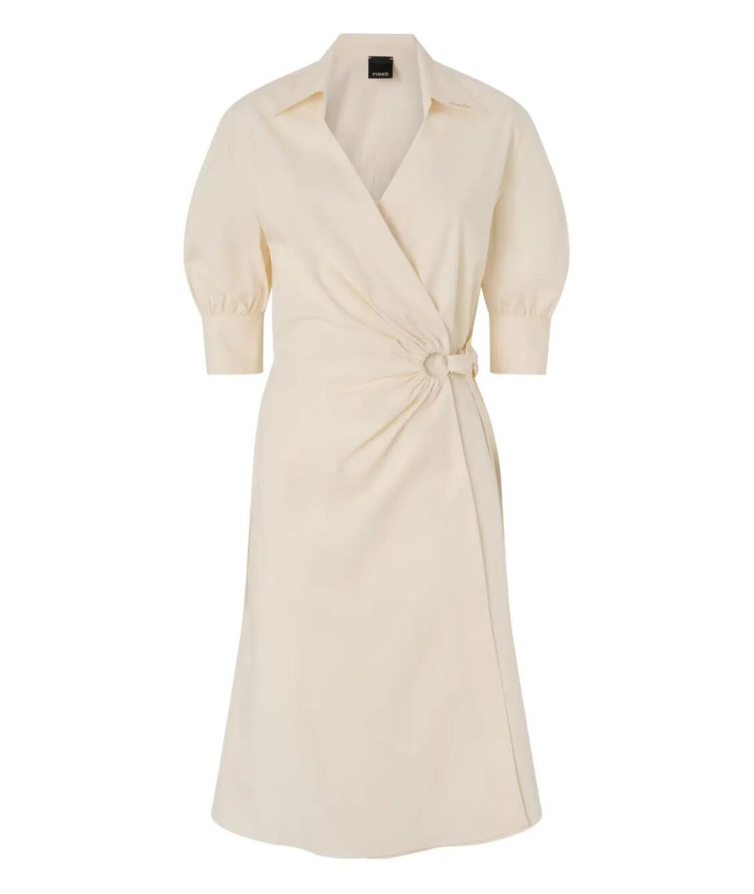 PINKO Бежевое хлопковое платье, фото 1