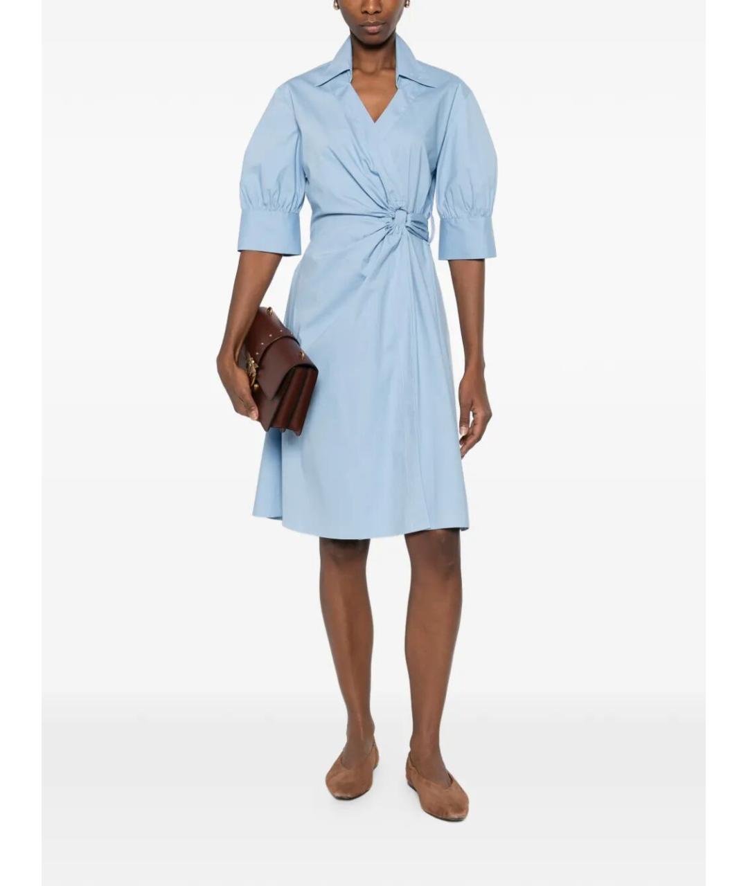 PINKO Голубое хлопковое платье, фото 2