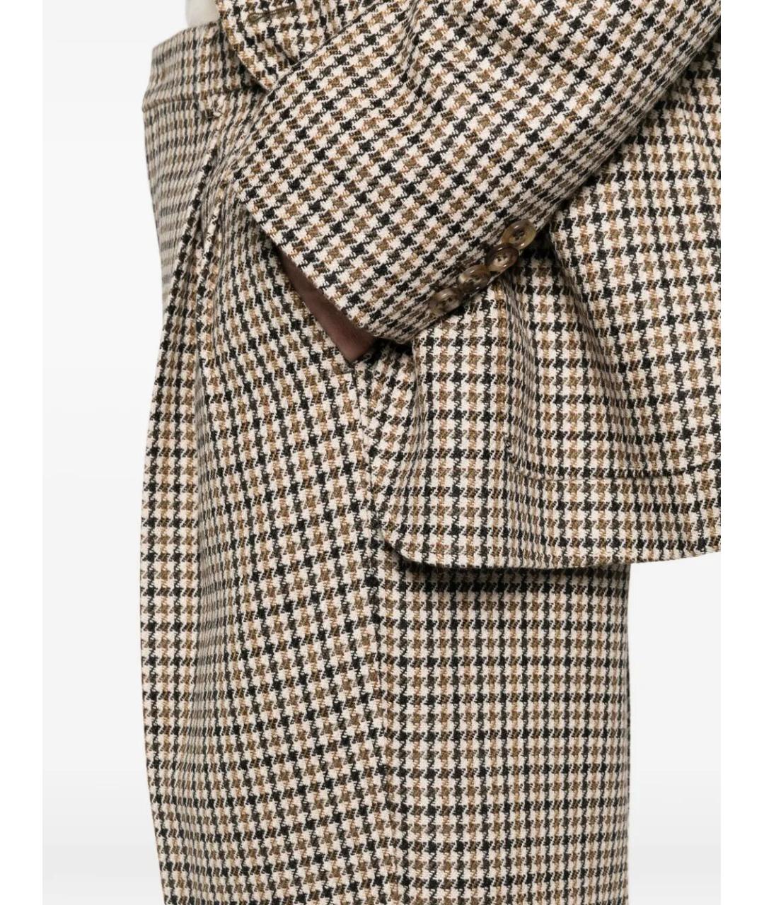 VALENTINO Бежевые шерстяные повседневные брюки, фото 5