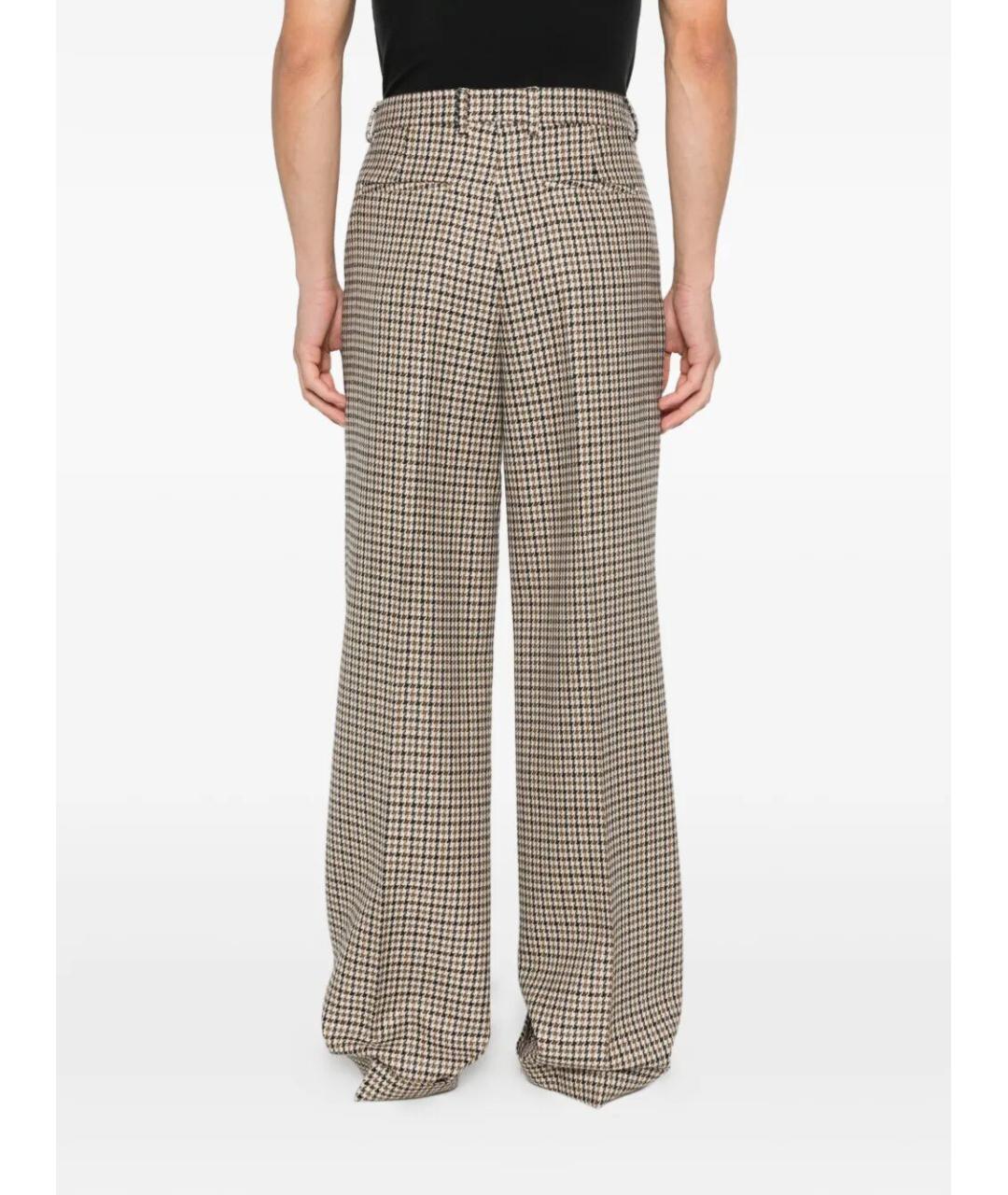 VALENTINO Бежевые шерстяные повседневные брюки, фото 4