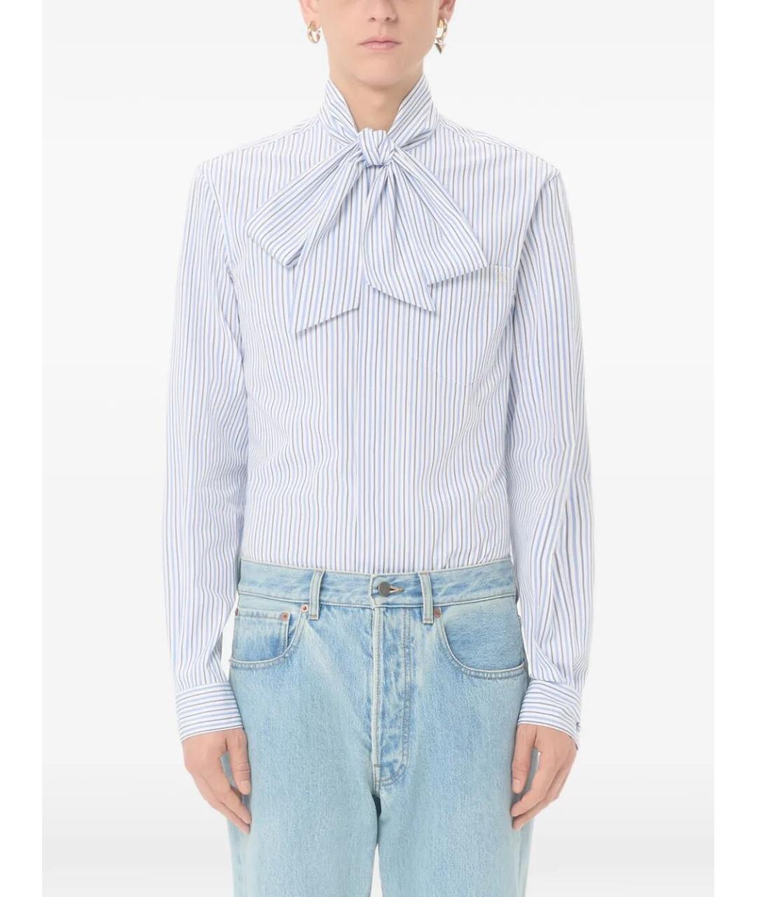 VALENTINO Синяя хлопковая кэжуал рубашка, фото 6