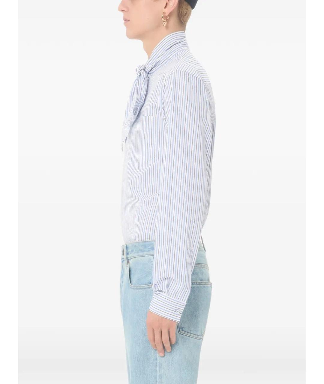 VALENTINO Синяя хлопковая кэжуал рубашка, фото 3