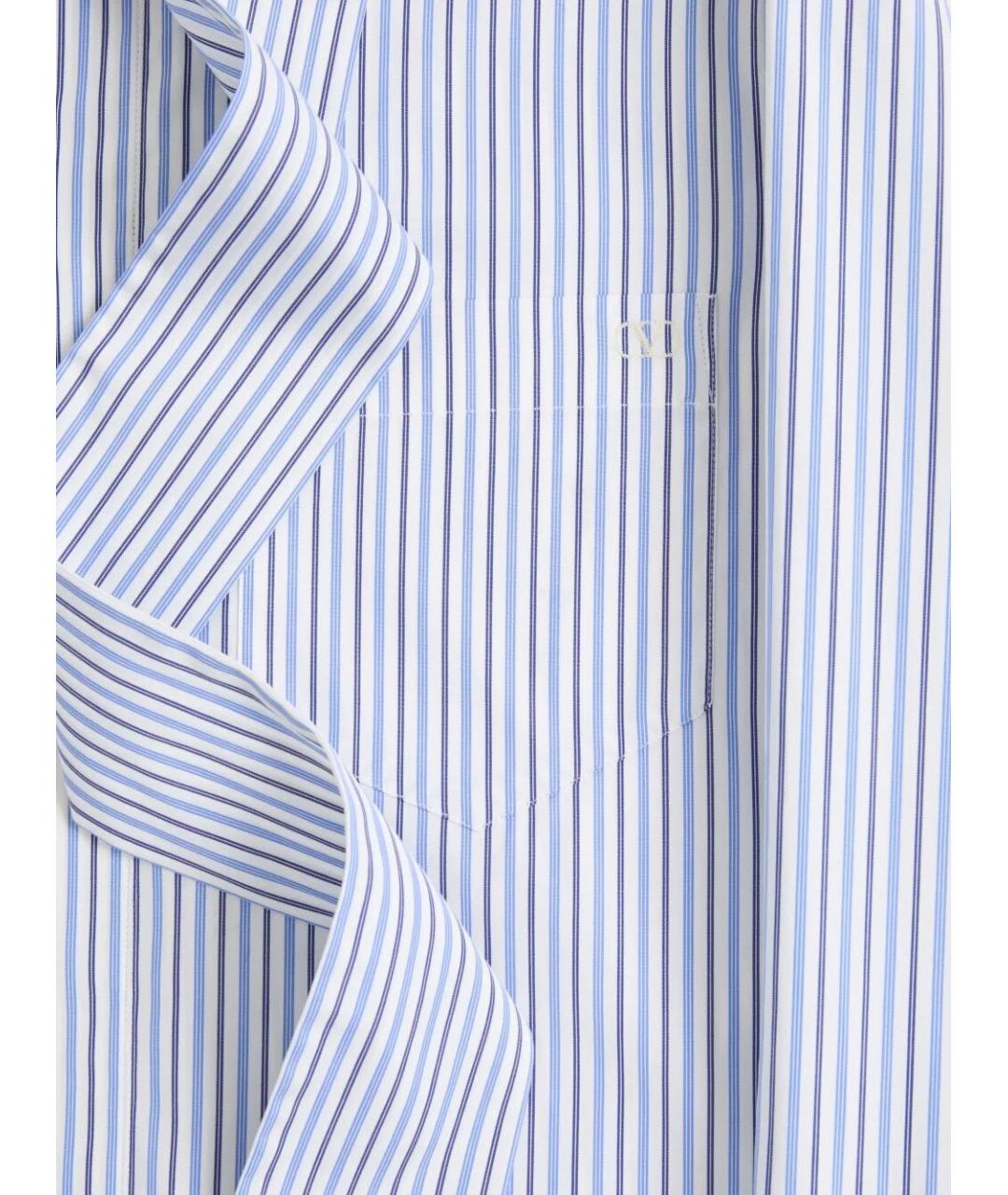 VALENTINO Синяя хлопковая кэжуал рубашка, фото 4