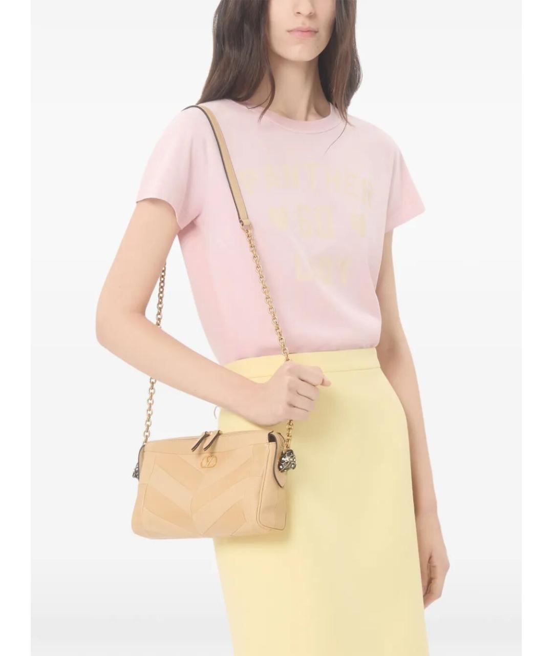 VALENTINO Розовая хлопковая футболка, фото 7