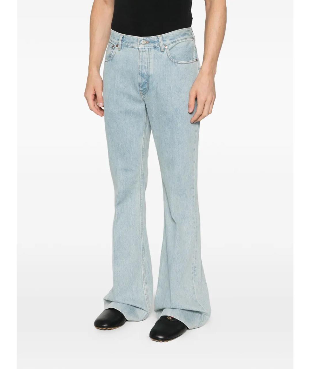 VALENTINO Голубые хлопковые прямые джинсы, фото 5