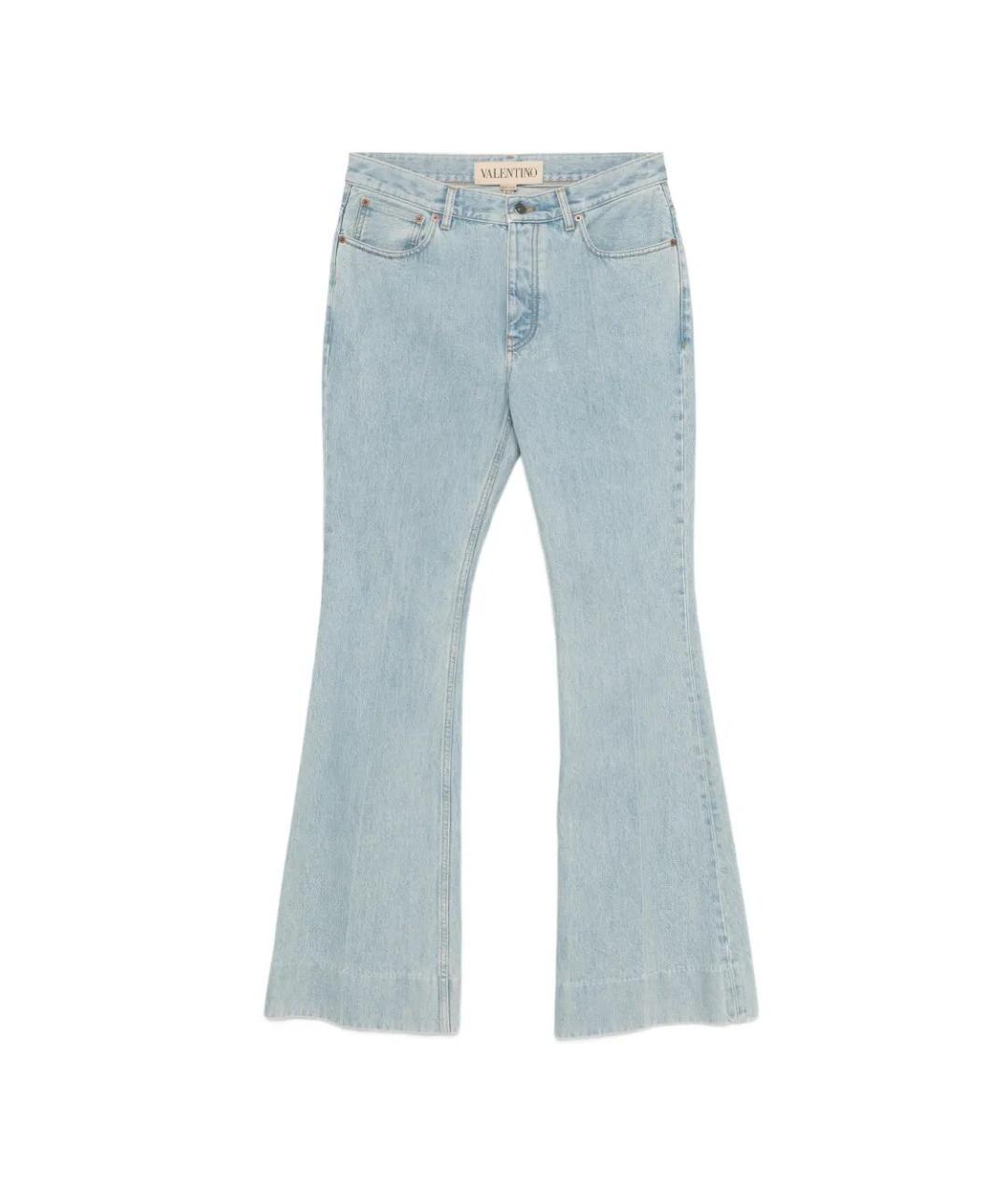 VALENTINO Голубые хлопковые прямые джинсы, фото 1