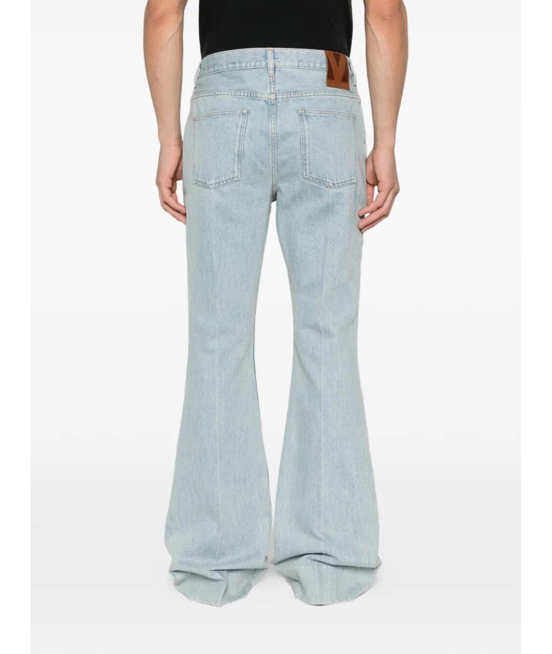 VALENTINO Голубые хлопковые прямые джинсы, фото 4