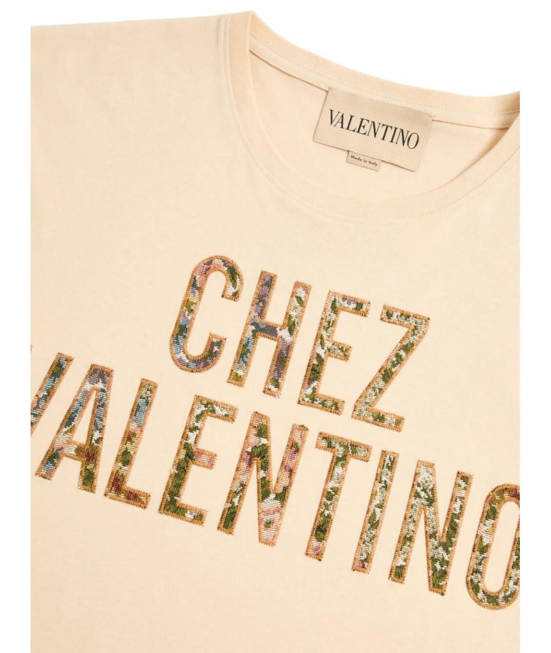 VALENTINO Бежевая хлопковая футболка, фото 6