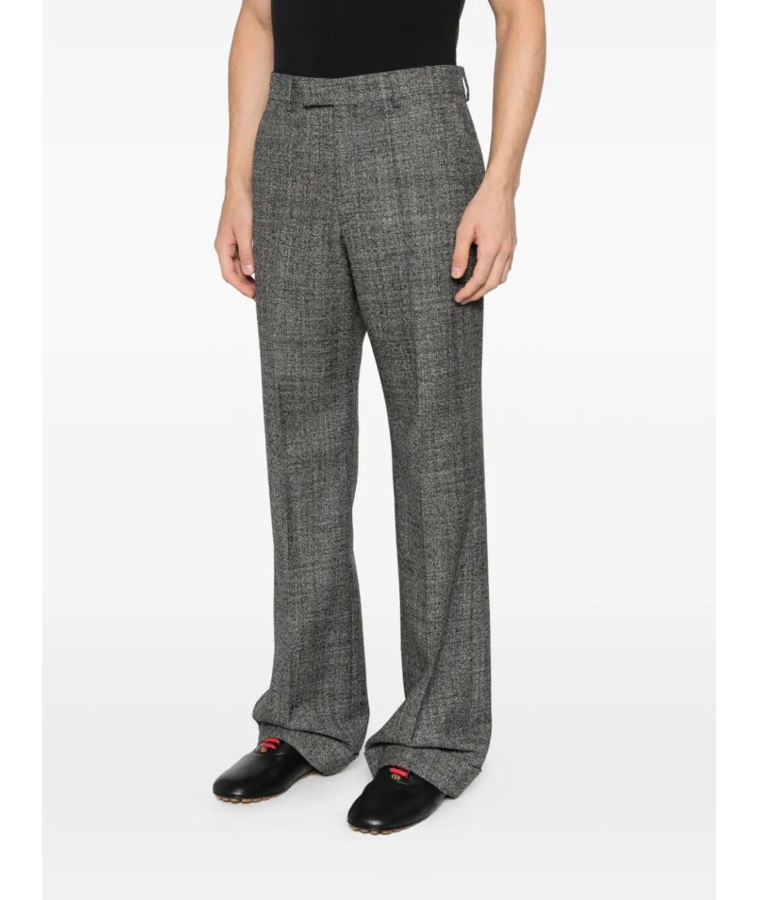 VALENTINO Серые шерстяные повседневные брюки, фото 4