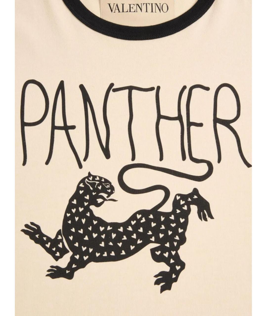 VALENTINO Бежевая хлопковая футболка, фото 4