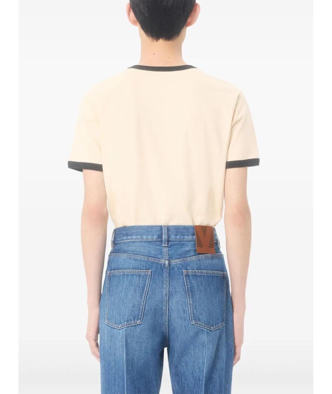 VALENTINO Бежевая хлопковая футболка, фото 5