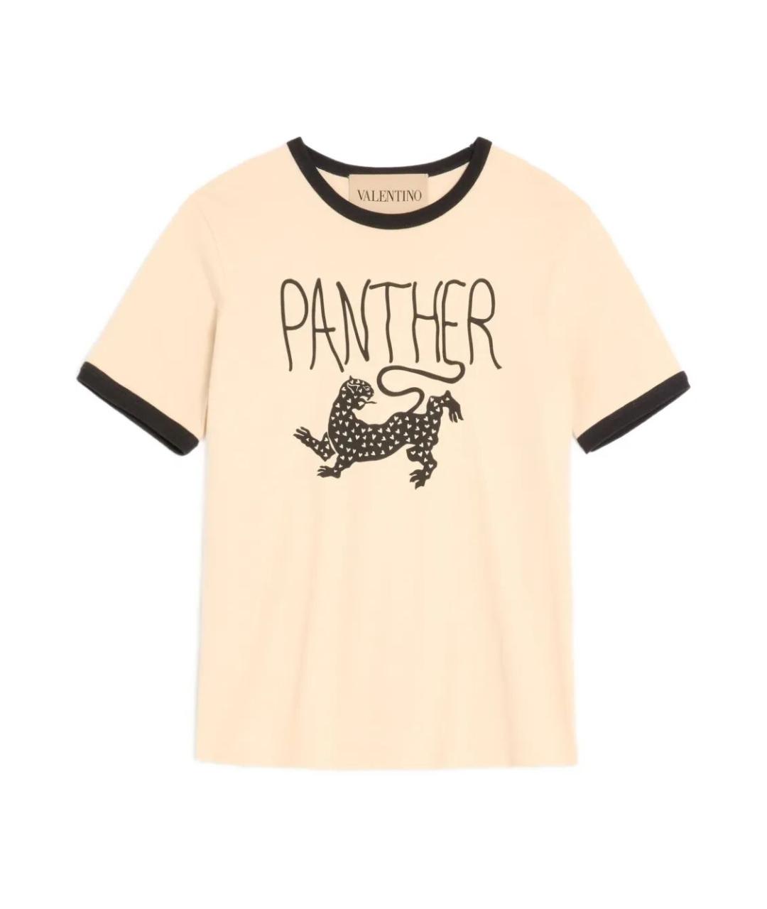 VALENTINO Бежевая хлопковая футболка, фото 1