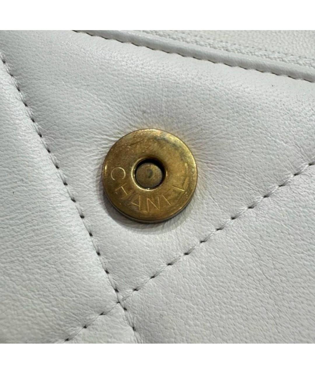 CHANEL Белая кожаная сумка через плечо, фото 9