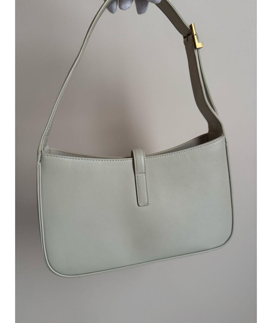 SAINT LAURENT Бежевая кожаная сумка через плечо, фото 2