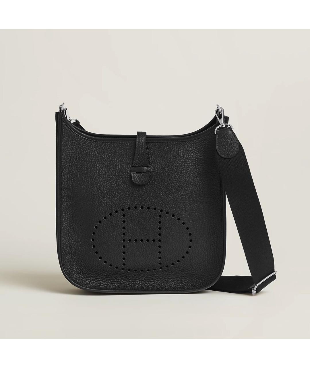 HERMES Черная кожаная сумка через плечо, фото 5