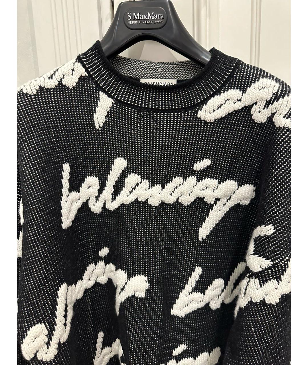 BALENCIAGA Черный хлопковый джемпер / свитер, фото 3