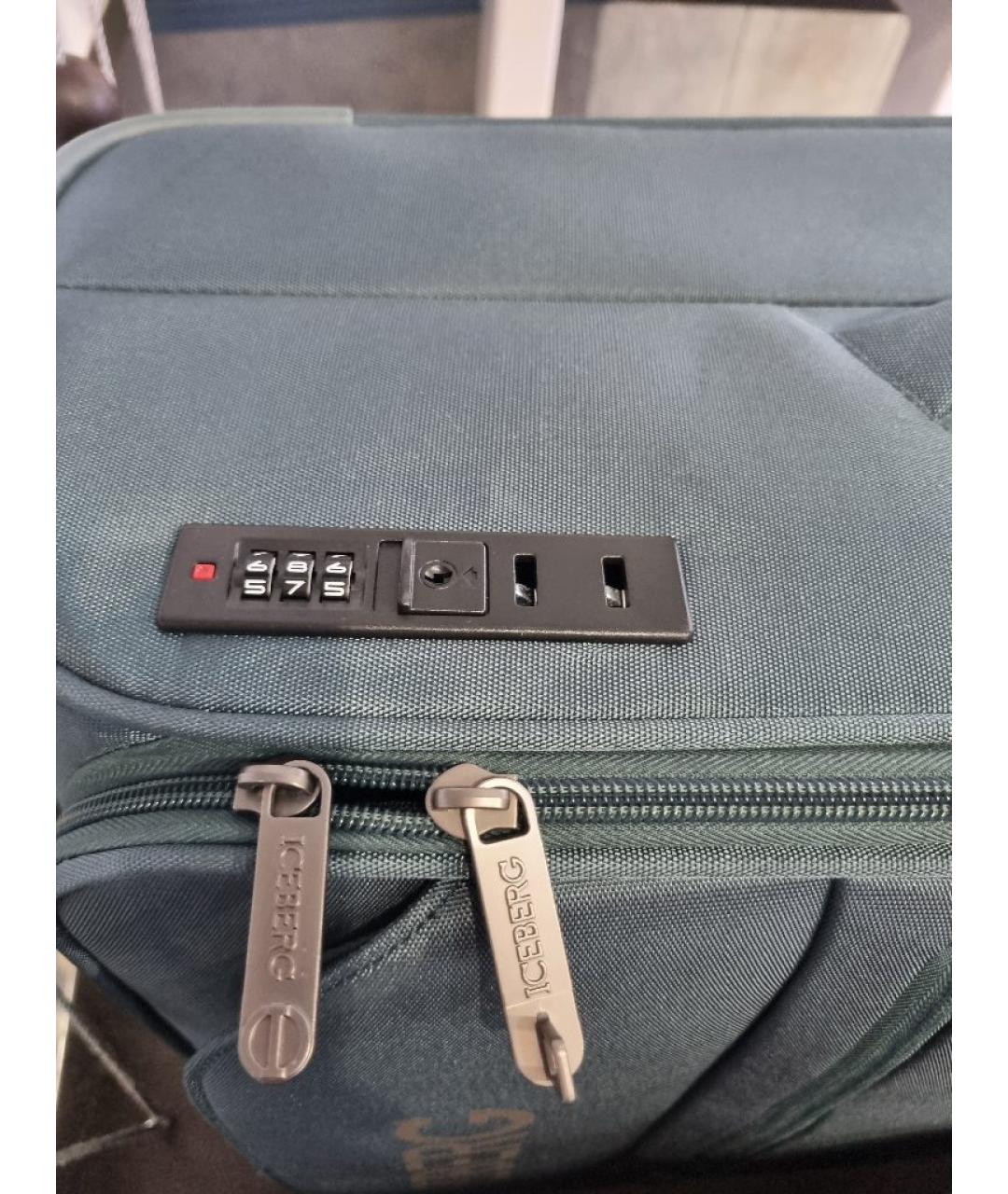 ICEBERG Зеленый тканевый чемодан, фото 4