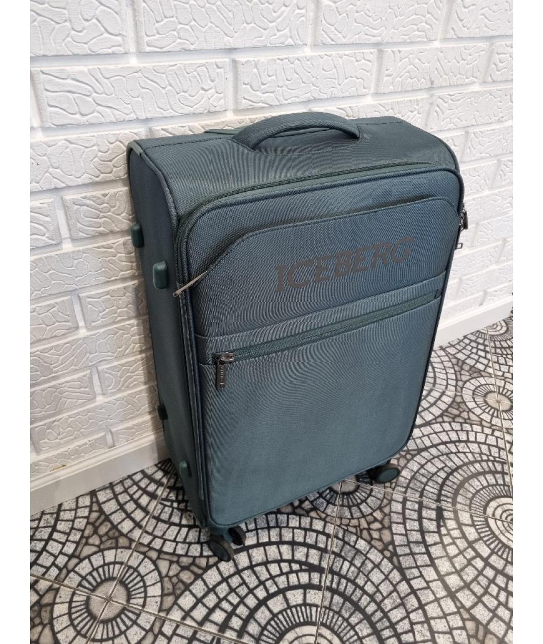 ICEBERG Зеленый тканевый чемодан, фото 2