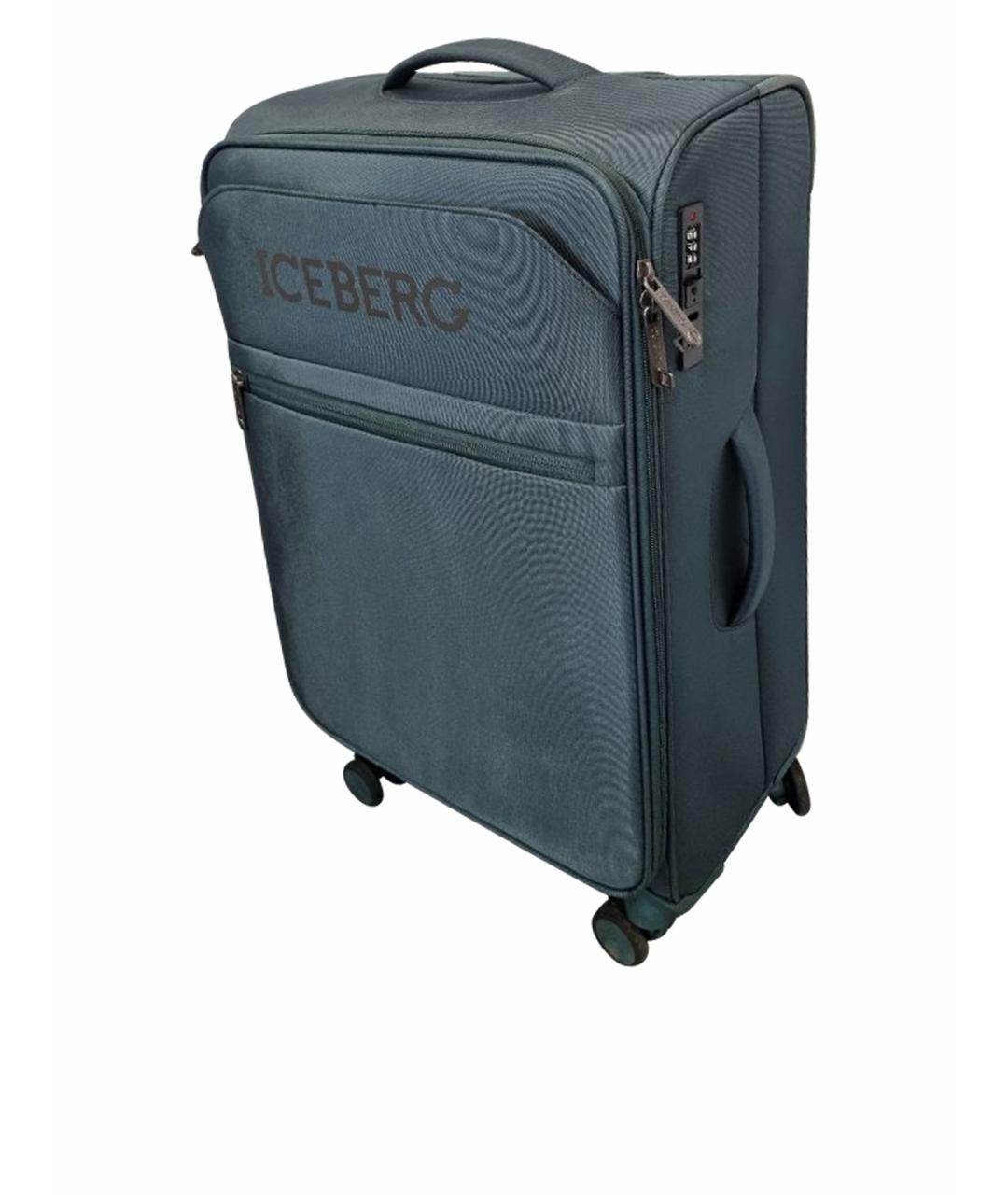 ICEBERG Зеленый тканевый чемодан, фото 1