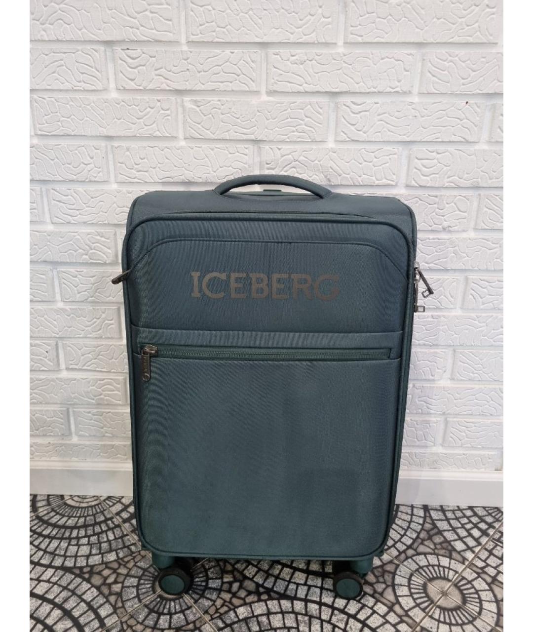 ICEBERG Зеленый тканевый чемодан, фото 3