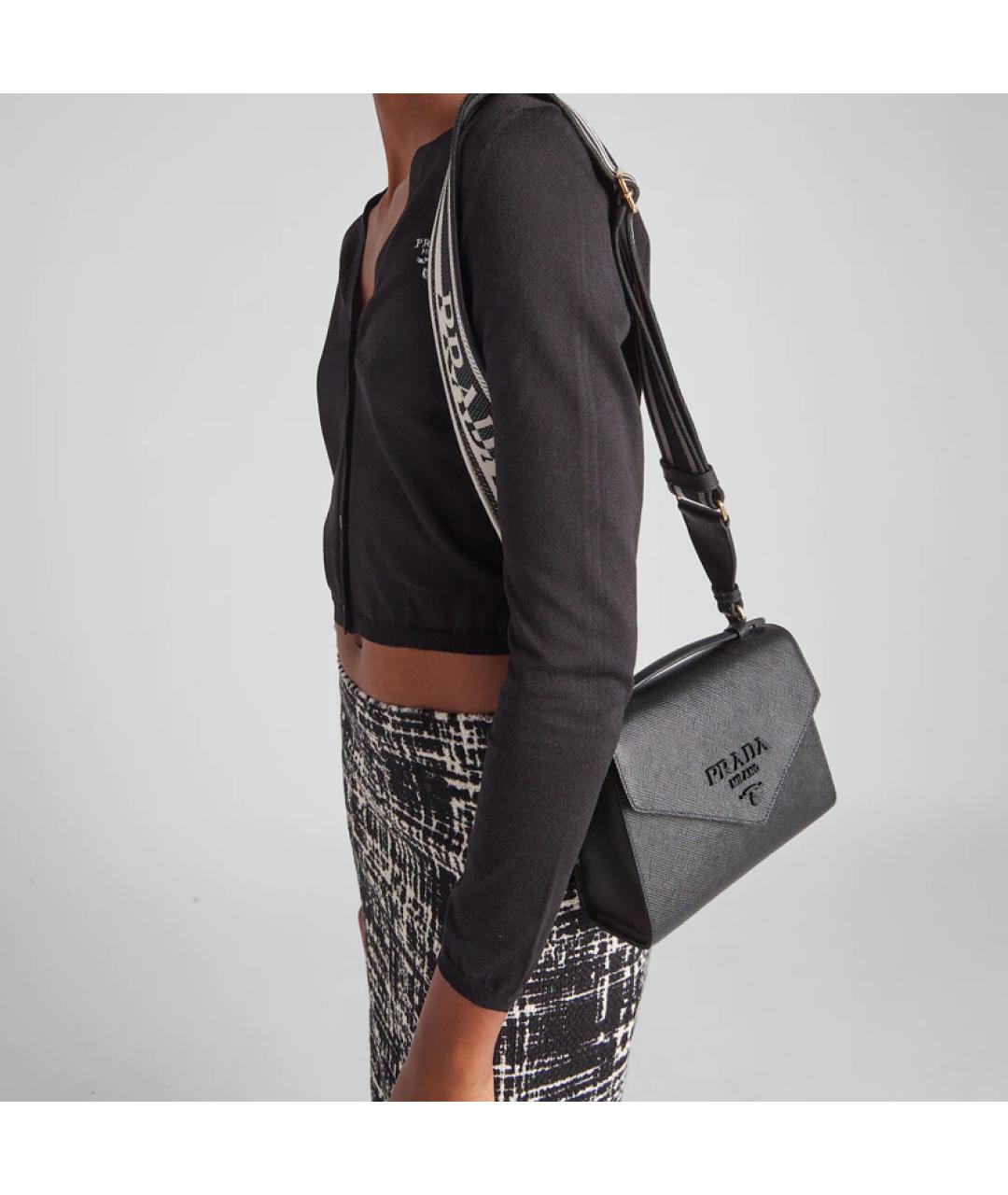PRADA Черная кожаная сумка через плечо, фото 4