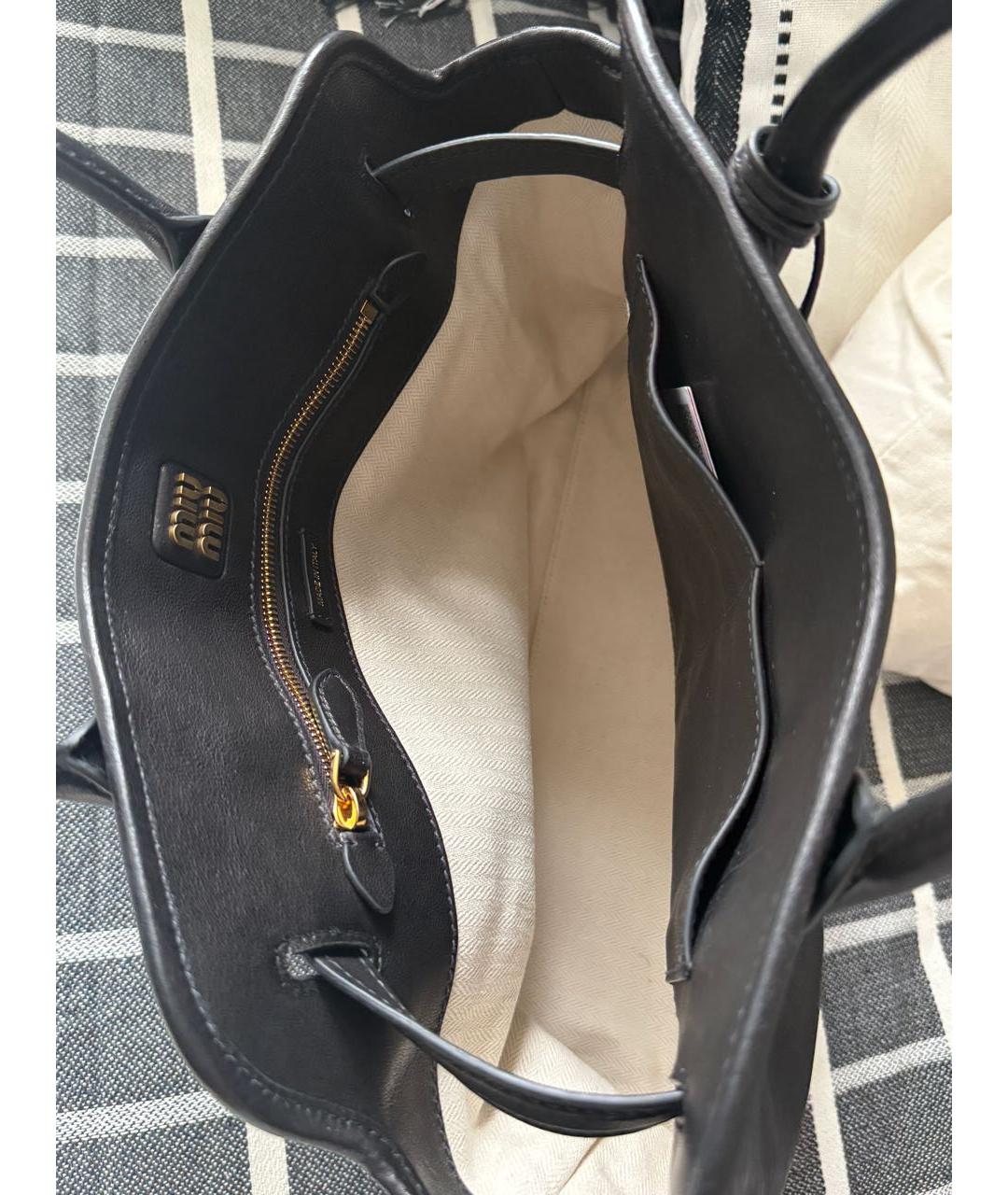 MIU MIU Черная кожаная сумка тоут, фото 8