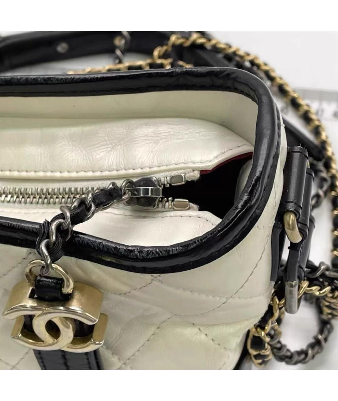 CHANEL Белая кожаная сумка через плечо, фото 5