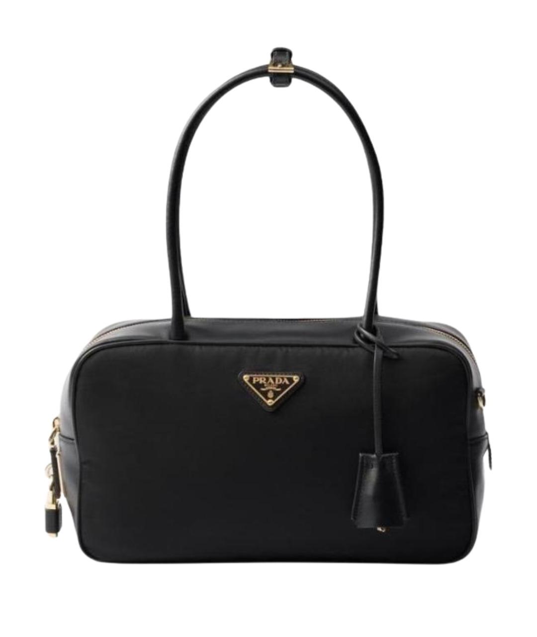 PRADA Черная кожаная сумка с короткими ручками, фото 1