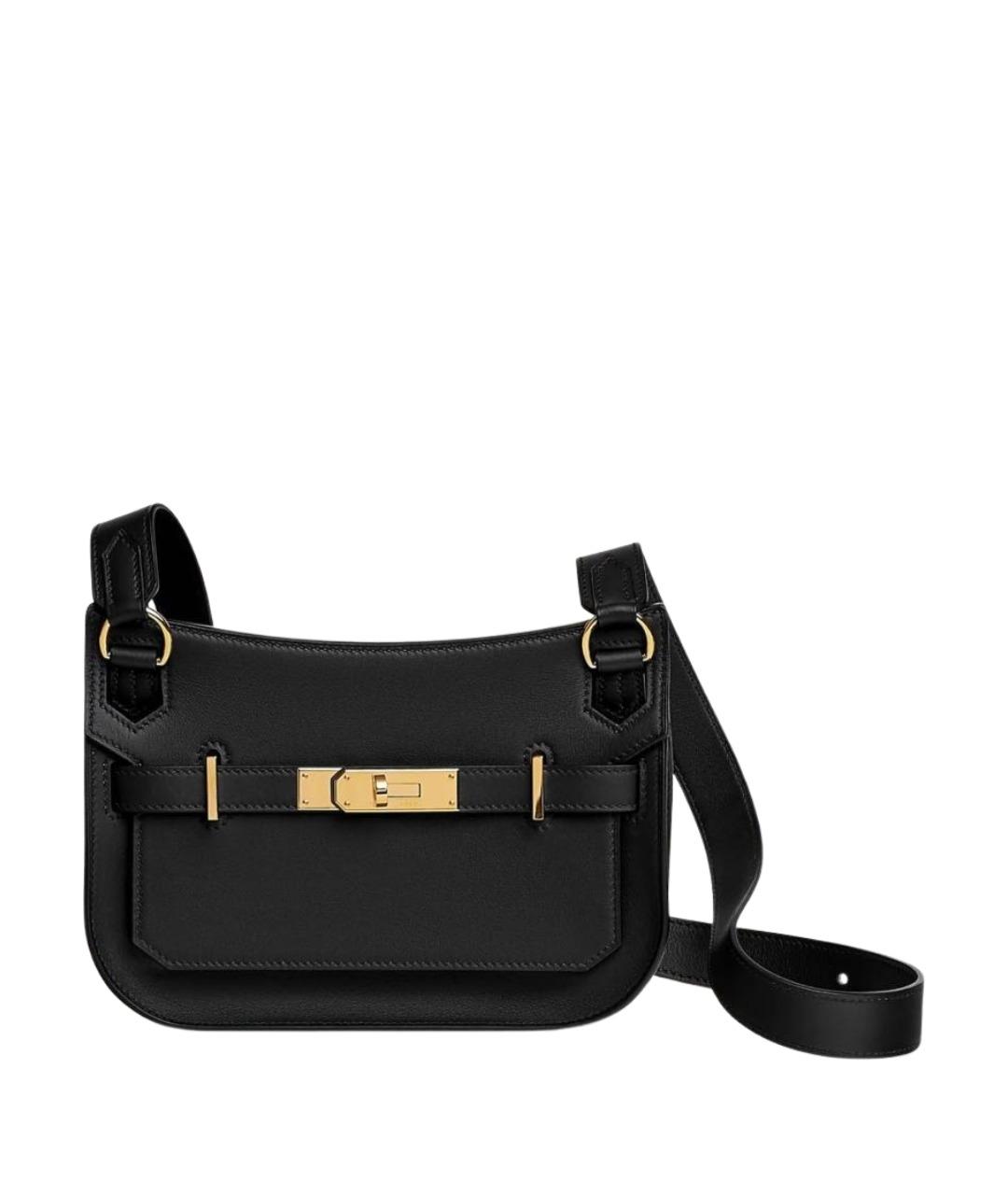 HERMES Черная кожаная сумка через плечо, фото 1