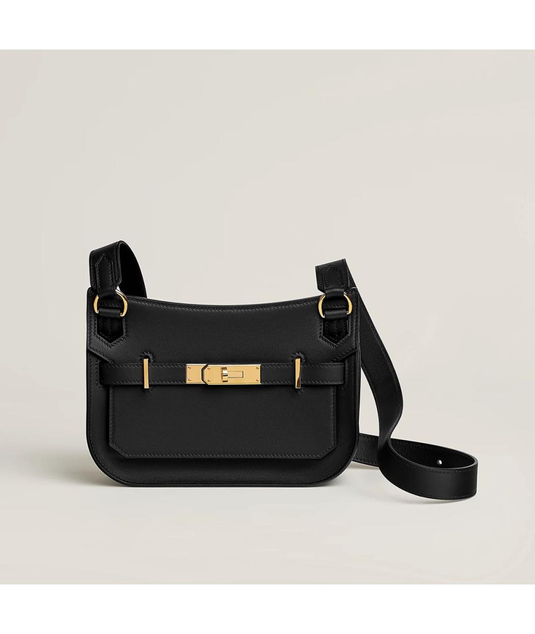 HERMES Черная кожаная сумка через плечо, фото 4