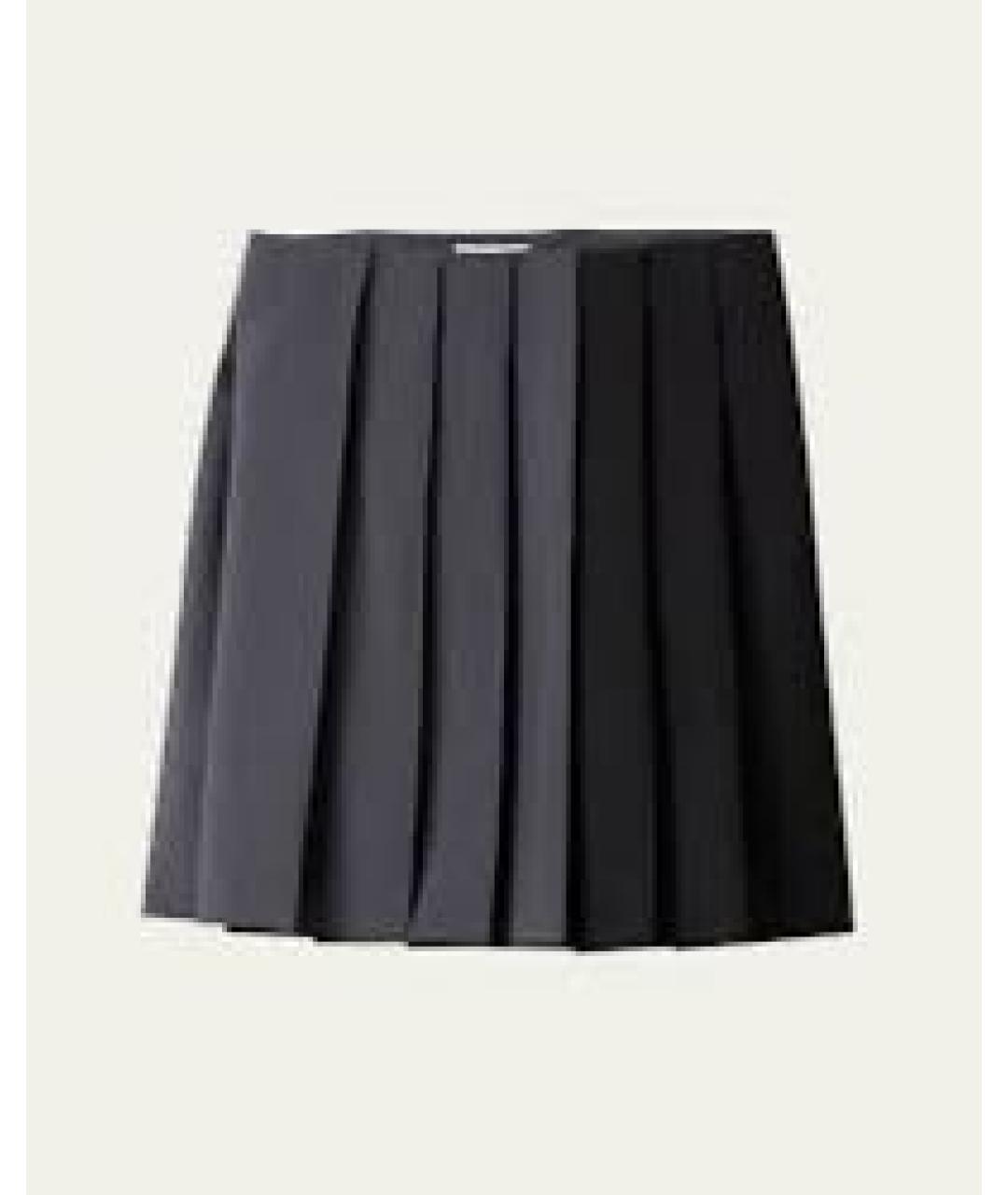 MIU MIU Серая шерстяная юбка миди, фото 4