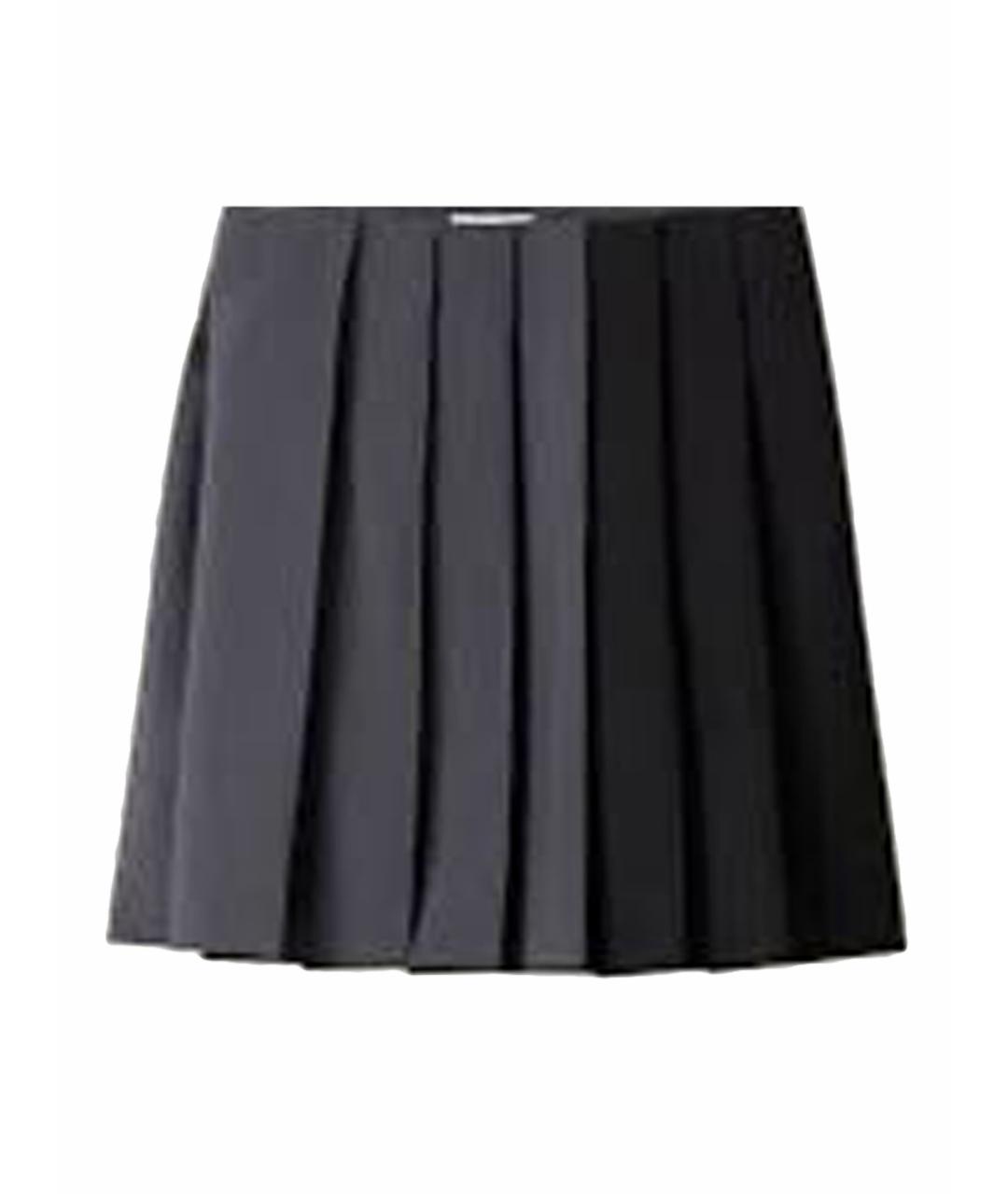 MIU MIU Серая шерстяная юбка миди, фото 1