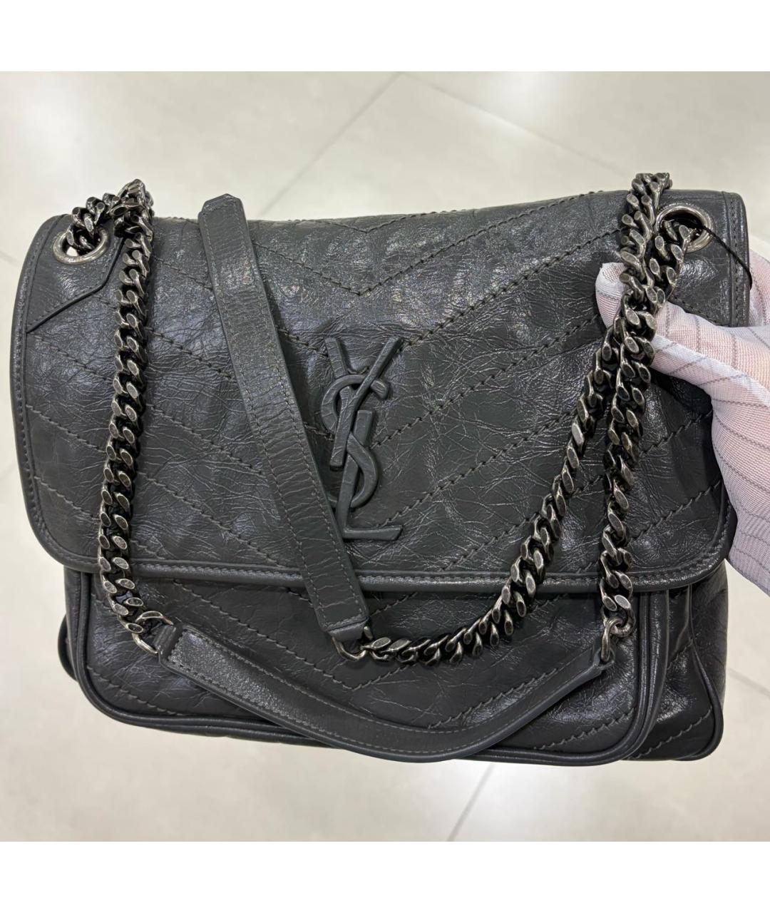 SAINT LAURENT Кожаная сумка через плечо, фото 2