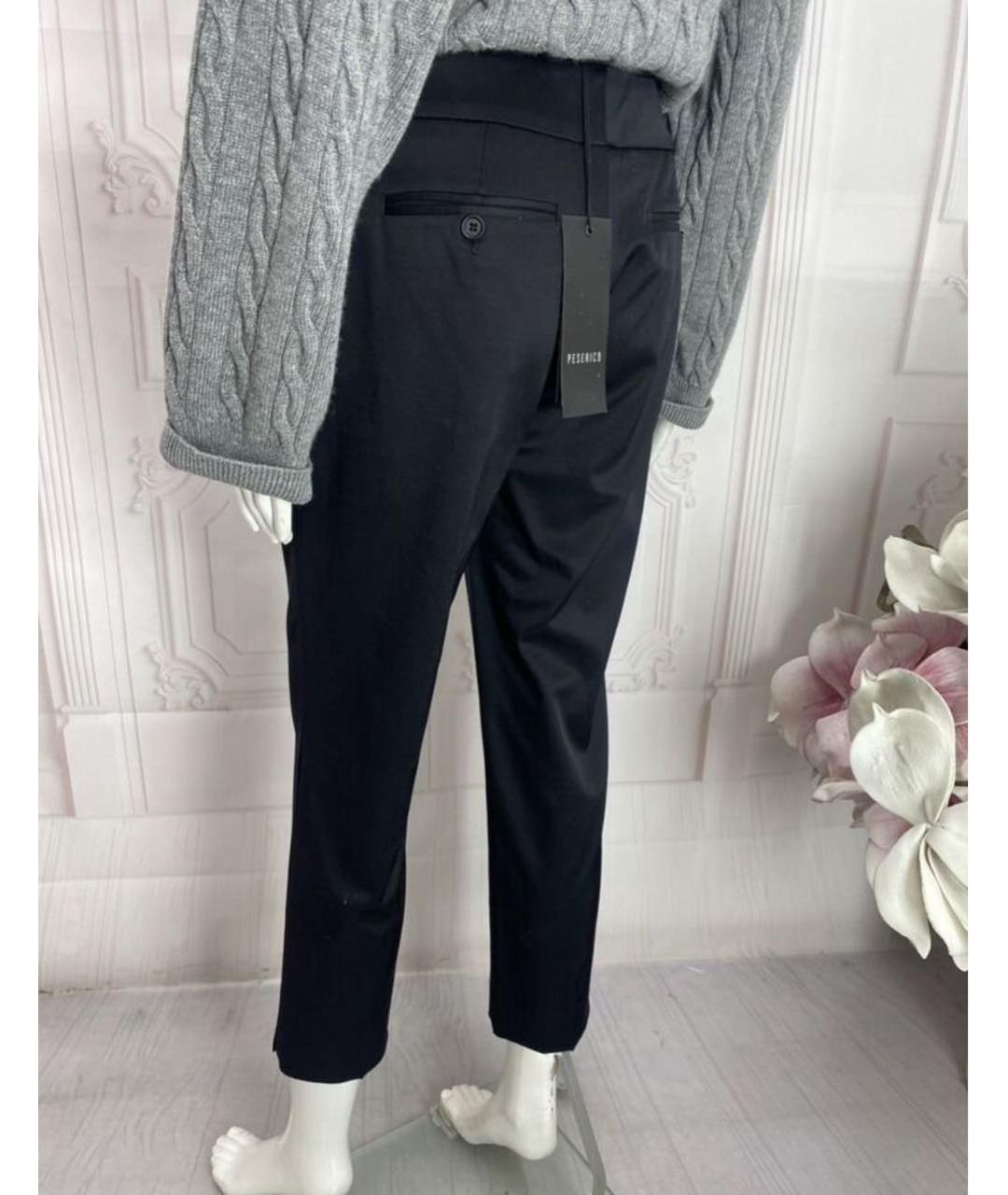 PESERICO Черные вискозные прямые брюки, фото 7