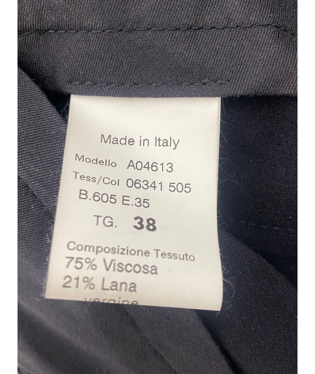 PESERICO Черные вискозные прямые брюки, фото 4