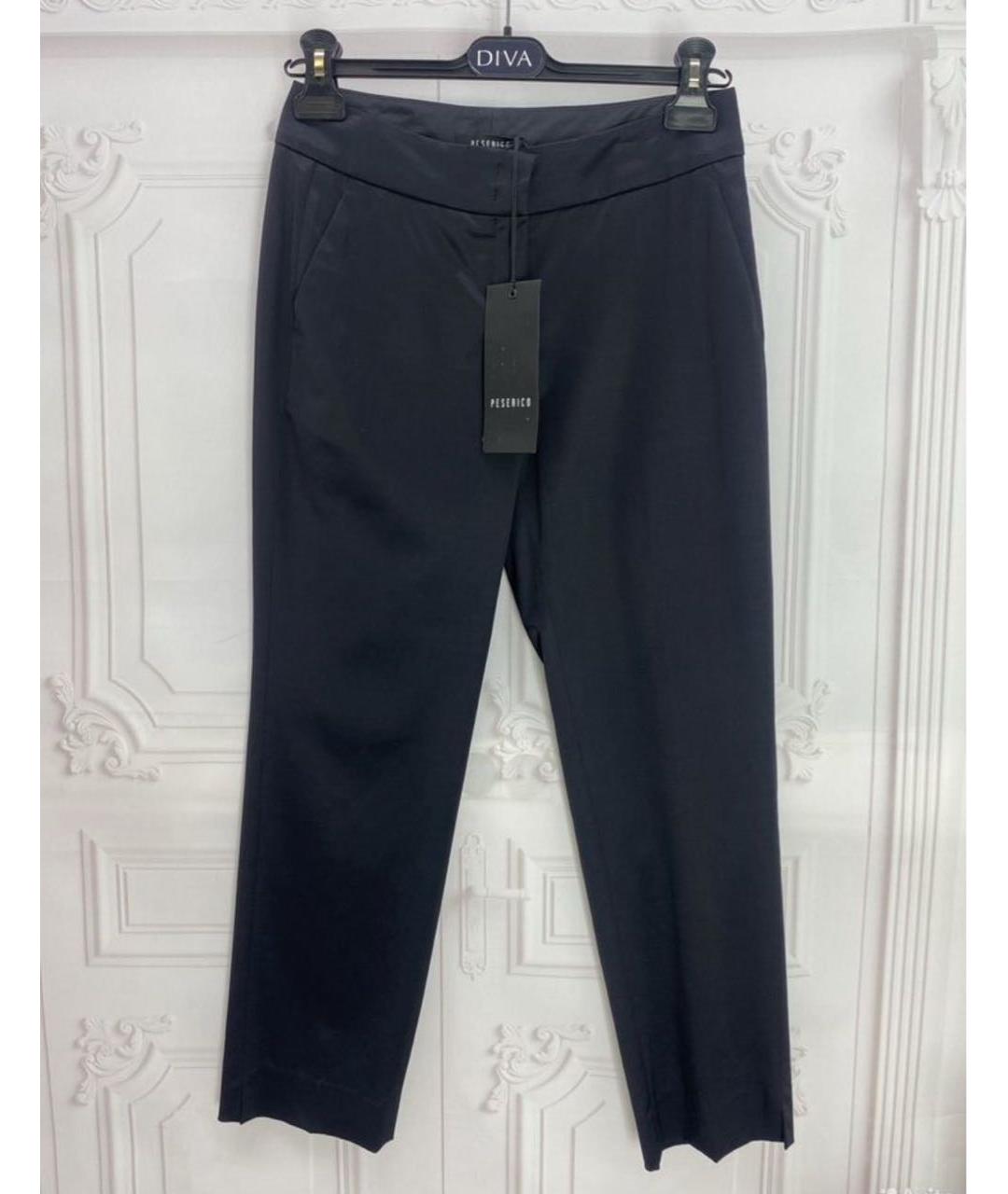 PESERICO Черные вискозные прямые брюки, фото 8