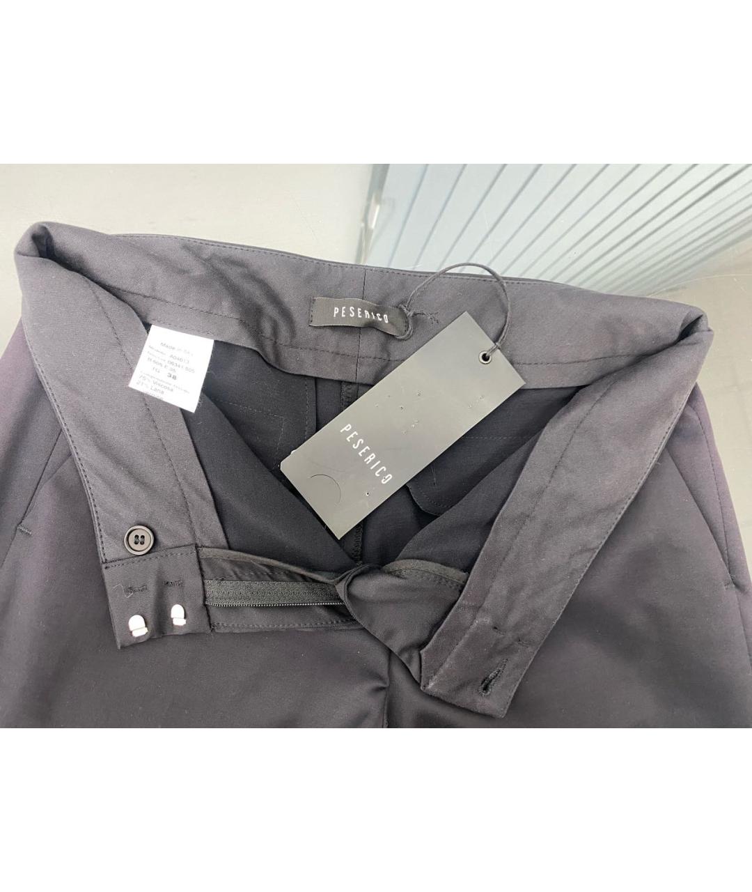 PESERICO Черные вискозные прямые брюки, фото 3