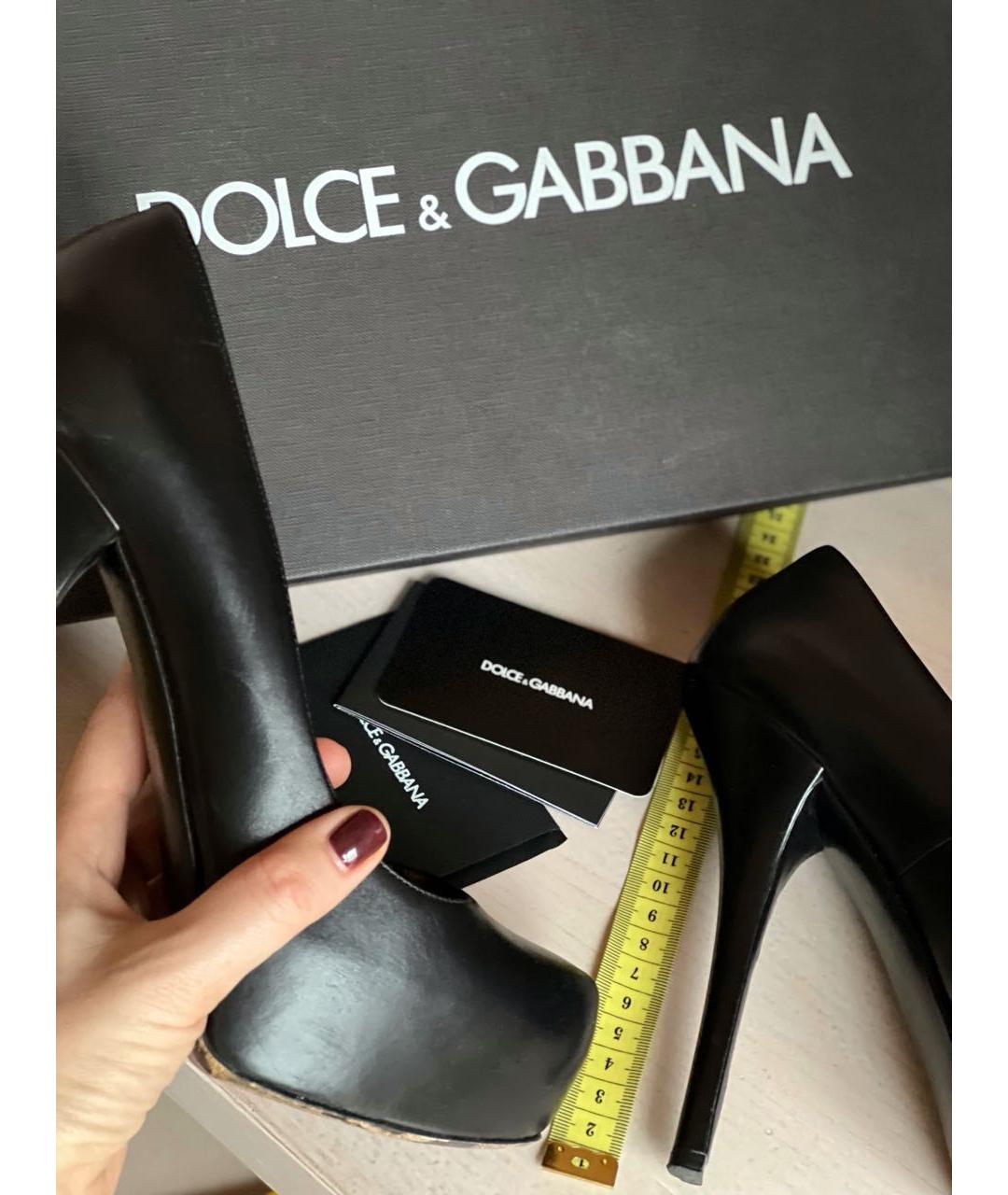 DOLCE&GABBANA Черные кожаные туфли, фото 8